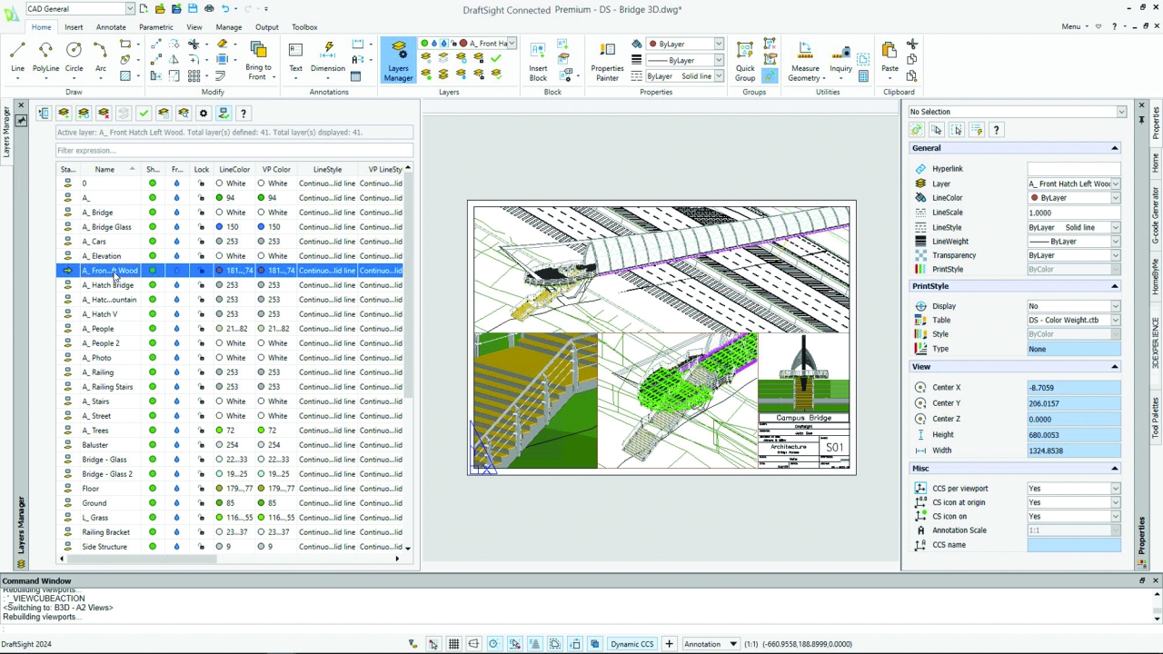 SOLIDWORKS 2024丨DraftSight功能增强篇 图层控制板